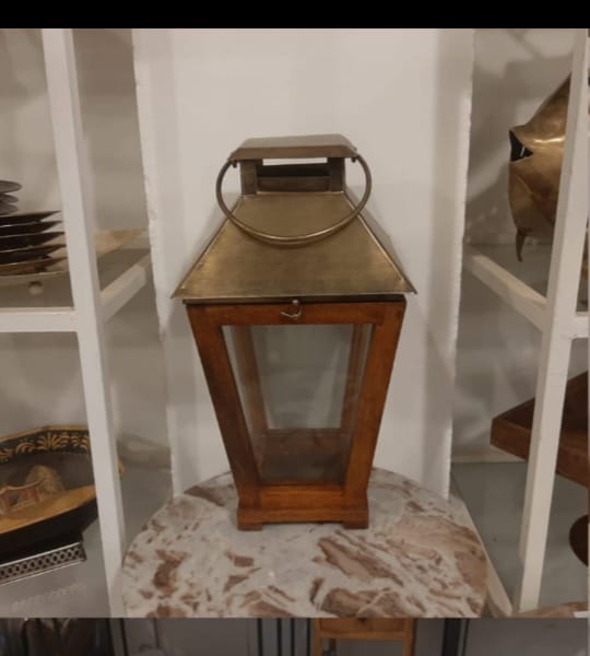 Antique Lantern in wood and iron