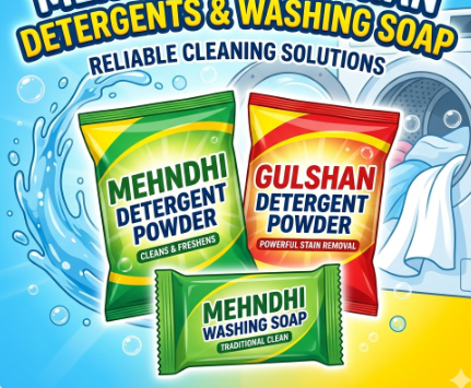 mehndhi detergent powder, gulshan detergent powder & mehndhi washing soap 