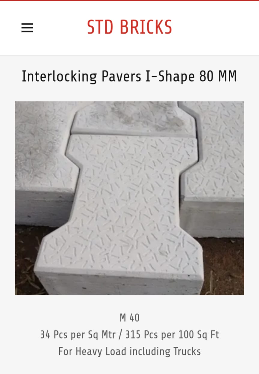 Fly Ash bricks, Interlocking Pavers, Grass Pavers, Concrete Cover Blocks