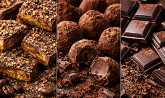  coffee toffee, chocolate truffle & dark chocolate 