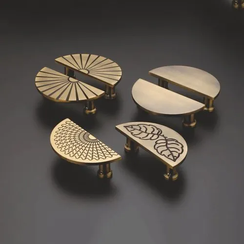  Brass Half Round Semi Circle Door Pull Handle