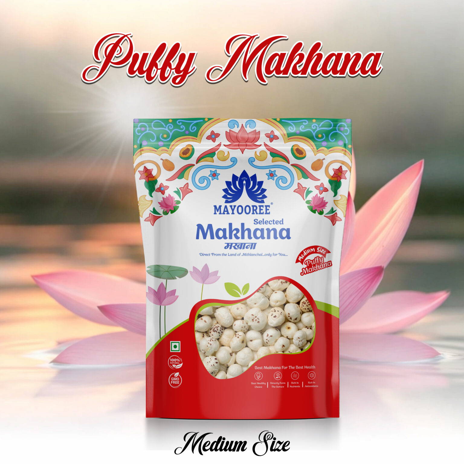 Mayooree Puffy Makhana – Healthy Roasted Fox Nut Snack | Light, Crunchy & Nutritious
