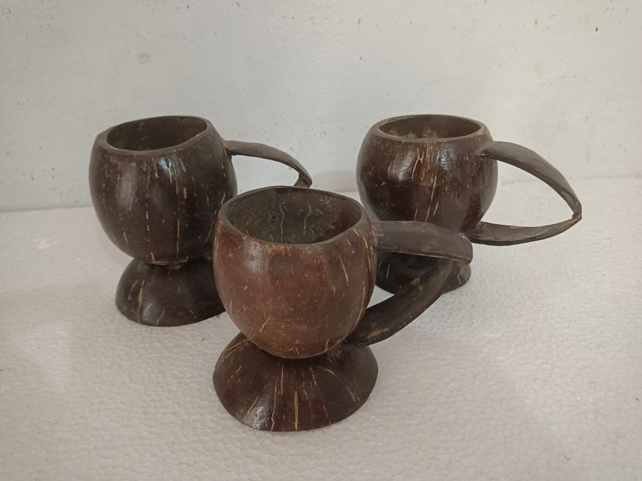 Eco-friendly Coconut Shell Coffee/Tea Cups- set of 3