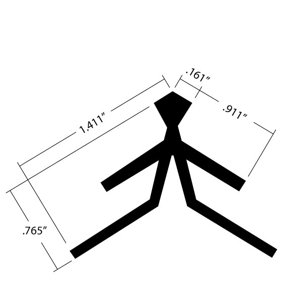 120 Degree Angle Corner Cast Brass