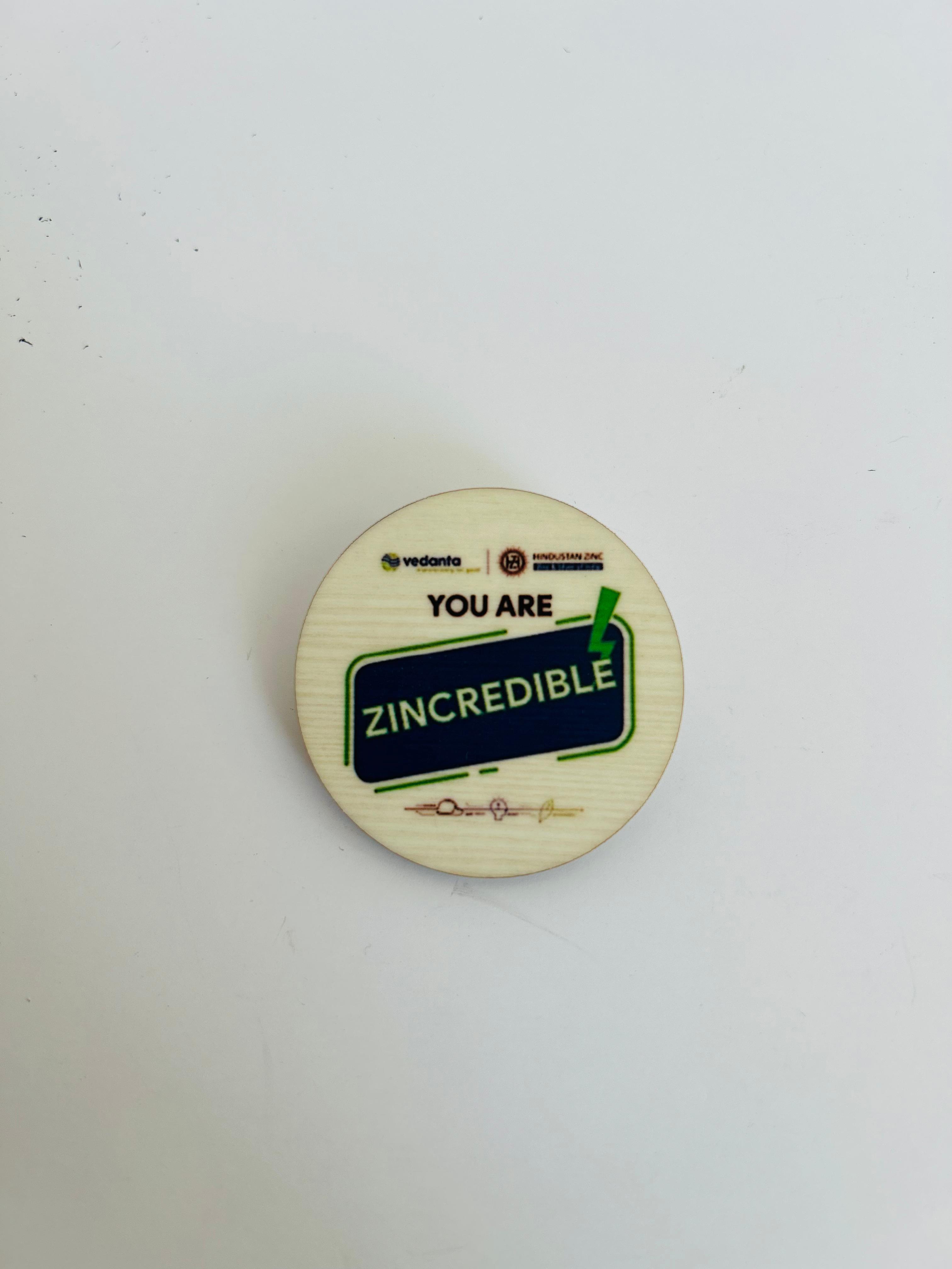 Customised Round MDF  Pin badge 