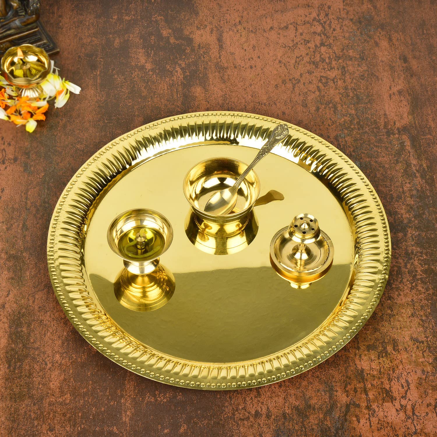 Brass Pooja Thali Set