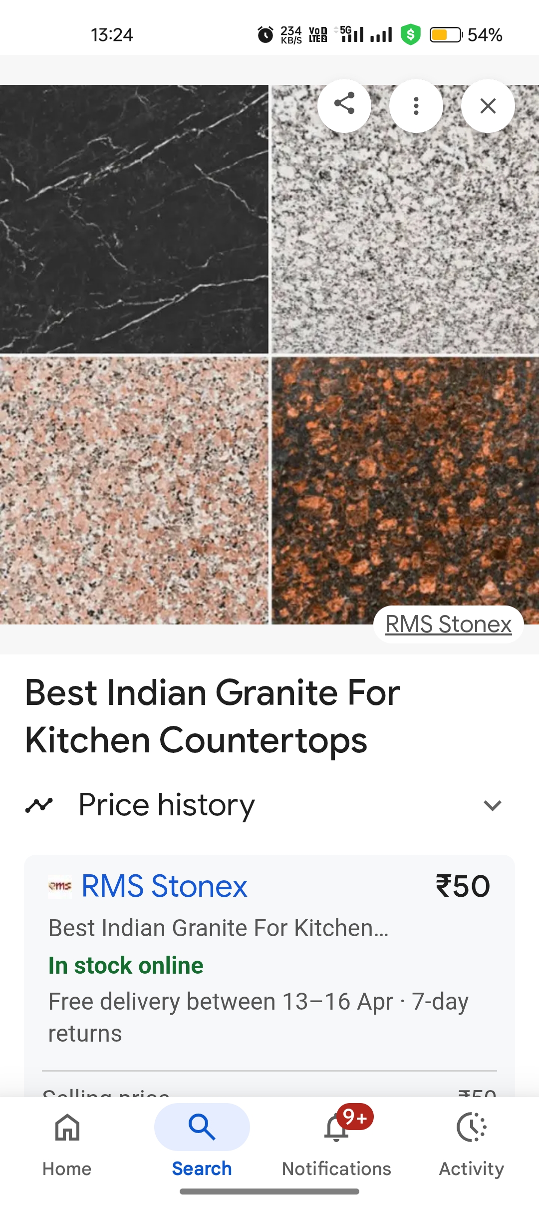 Granite counter and stone 
