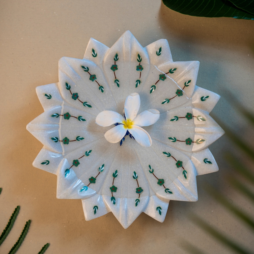 Marble Floral Platter