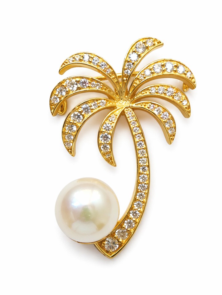 Sterling silver brooch, unisex jewelry, natural Pearl gemstone, gifting option in weddings