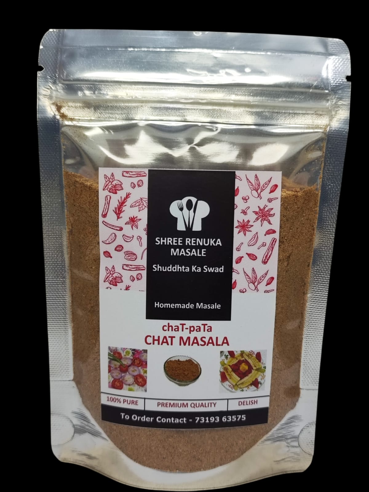 Shree Renuka Masale Chat Masala Powder (Chatpata) - 200g, Pack of 2 (100 gm each) | Combo