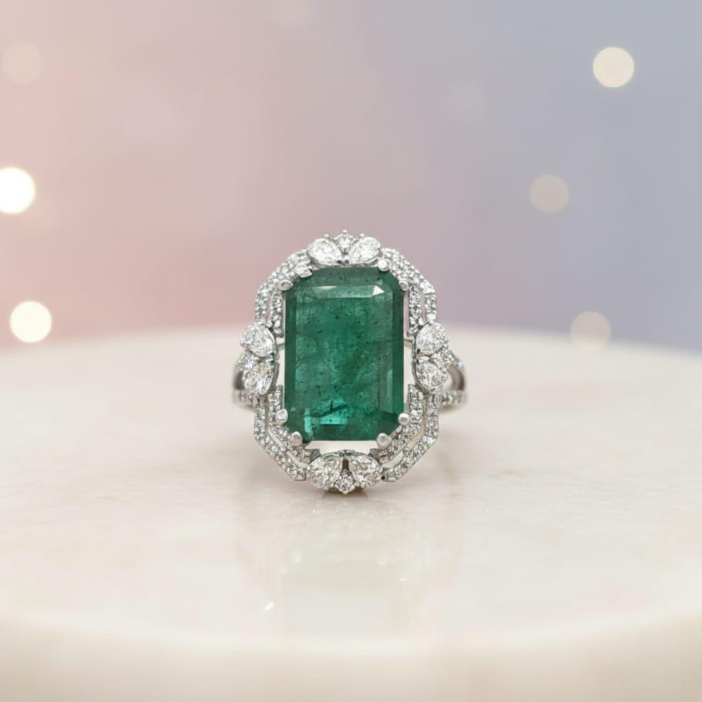 Gold Diamond and Tourmaline Ring