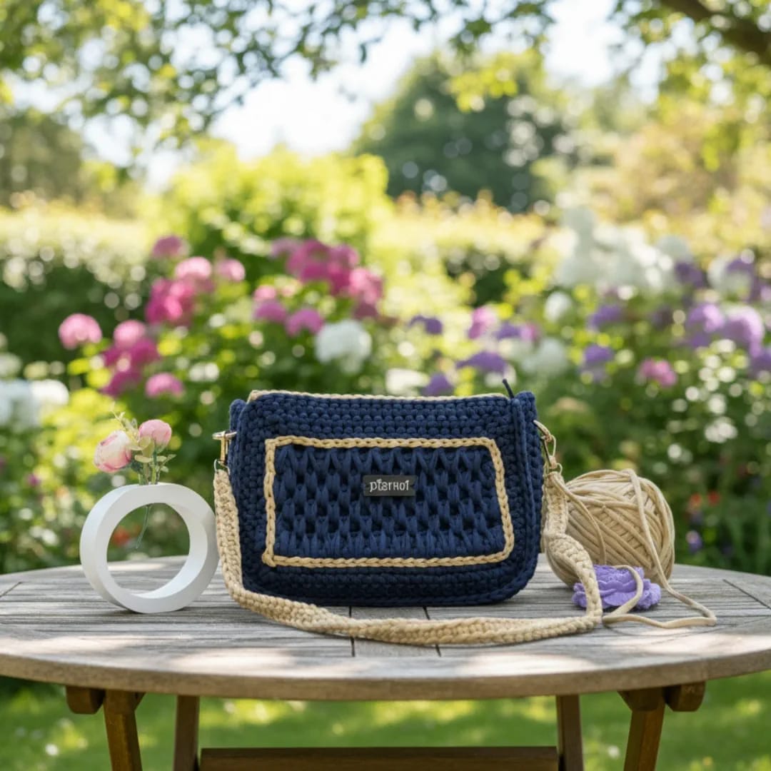 Marine Crocheted Crossbody Bag