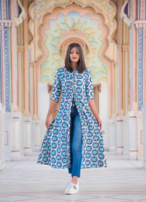 Fashiana Colour Splash Printed 3 In 1 Shirt Dress/Kurti/Shrug