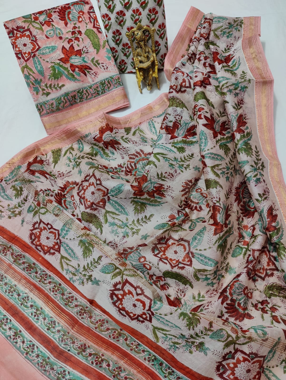 Handblock Printed  Suit Length