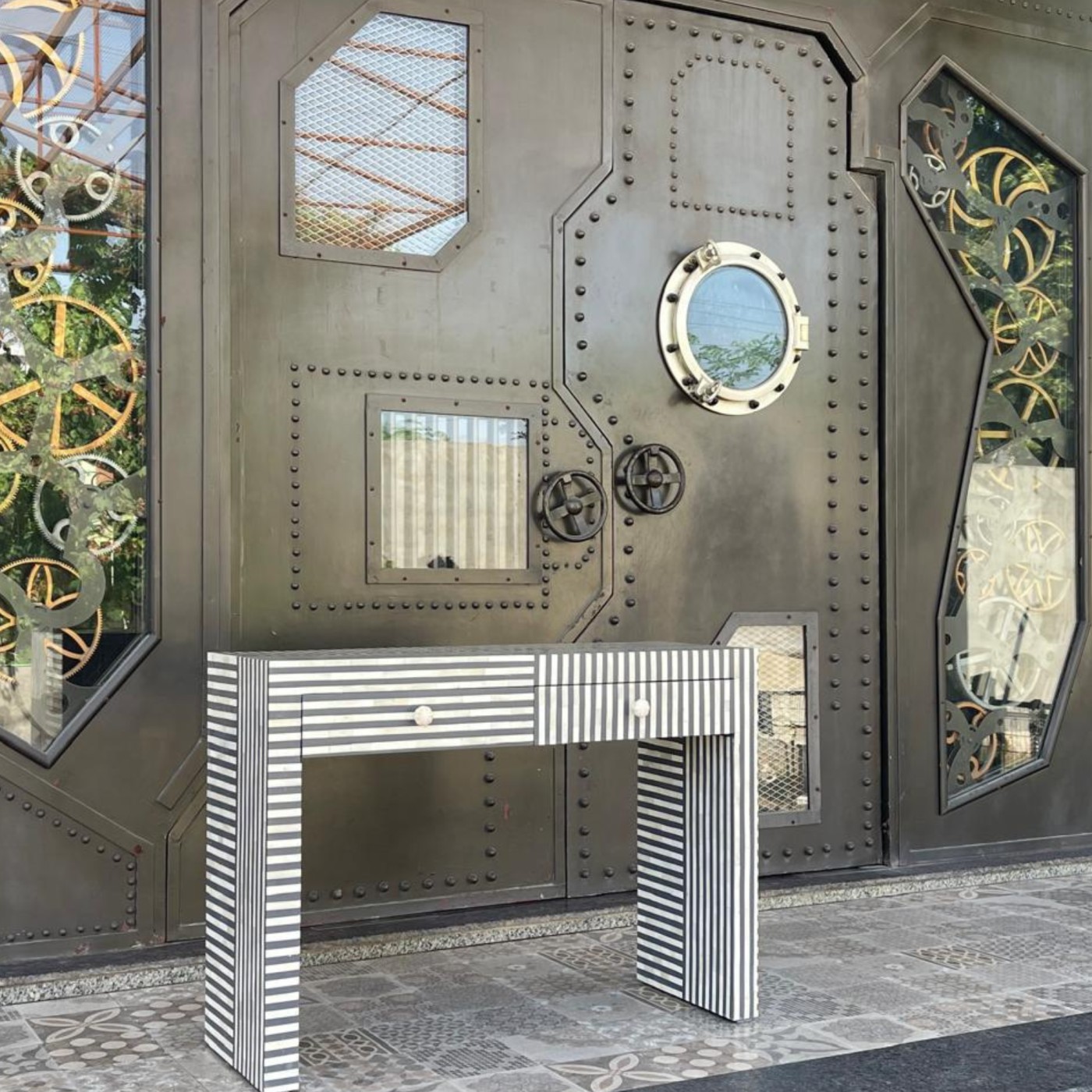 Bone Inlay Console Table