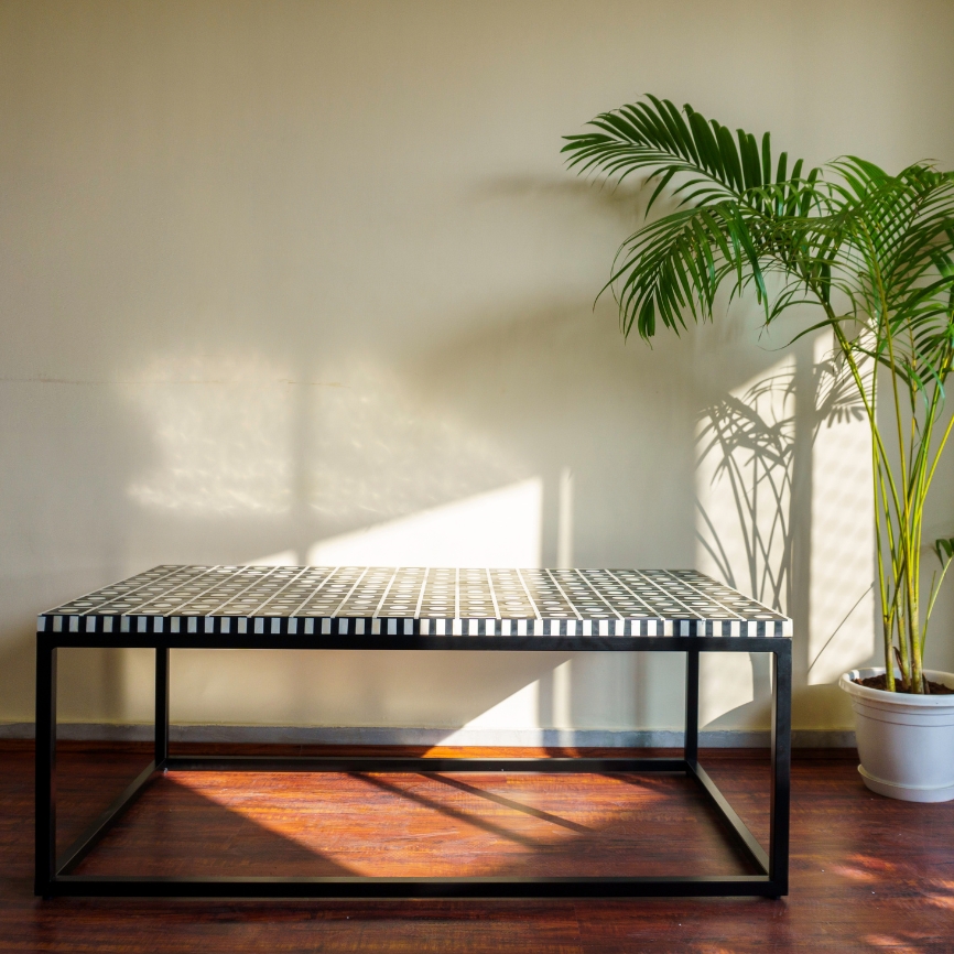 Bone Inlay Rectangular Coffee Table