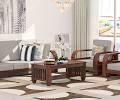 Walnut Finished Sofa Set
