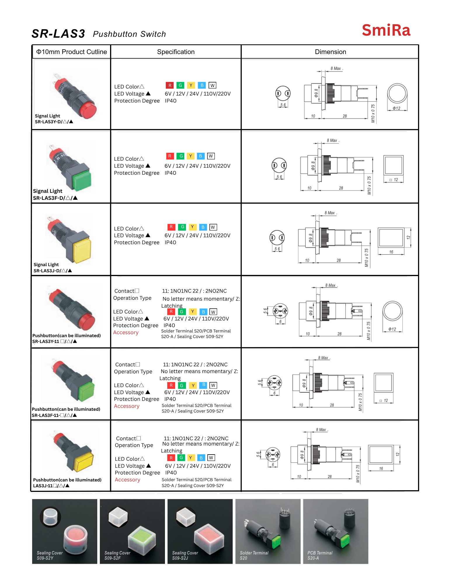 Pushbutton Switch-(10mm) SR-LAS3