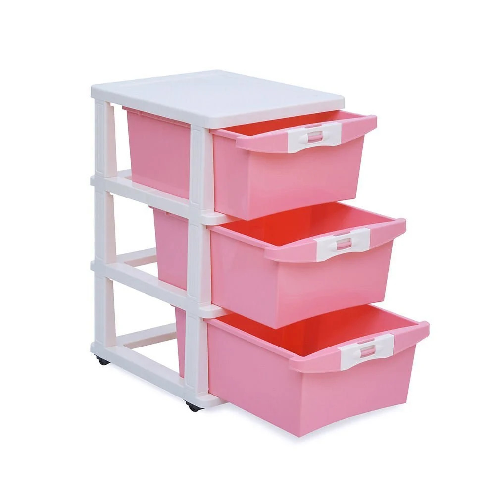 Nilkamal CHTR24 Four Layers Chest of Drawer (Pink and Cream)